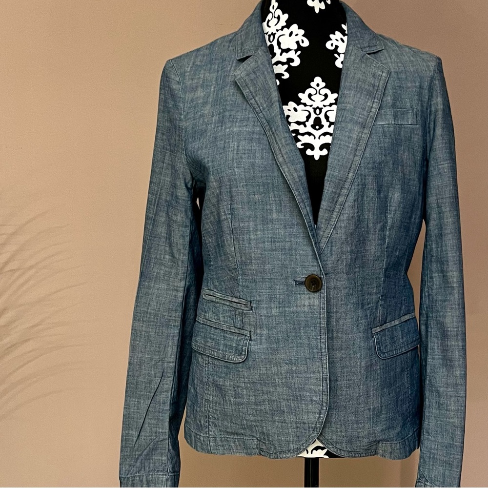 LANDS’ END 100% Cotton Chambray Women’s Blazer